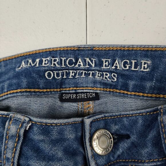 American‎ Eagle high rise jegging super stretch blue 8 reg womens jeans 5530 - Picture 9 of 11